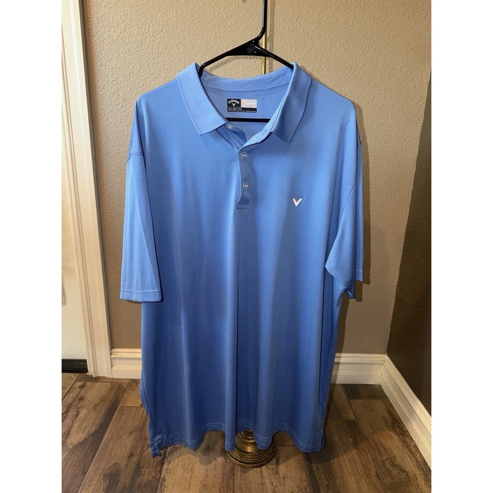Callaway Opti-Dri Fit Men's Blue Polo Short Sleeve Logo Collared Size XXL